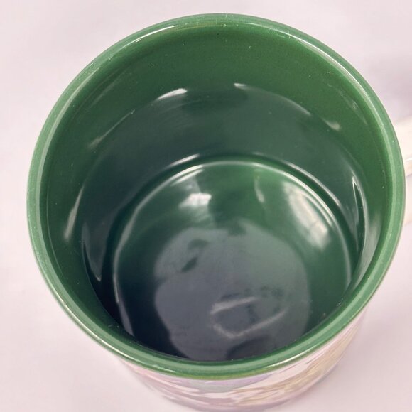 Potpourri Designs Mugs Peonies Lilacs Julie Inman 1994 Vintage Floral Green Set - Picture 6 of 7